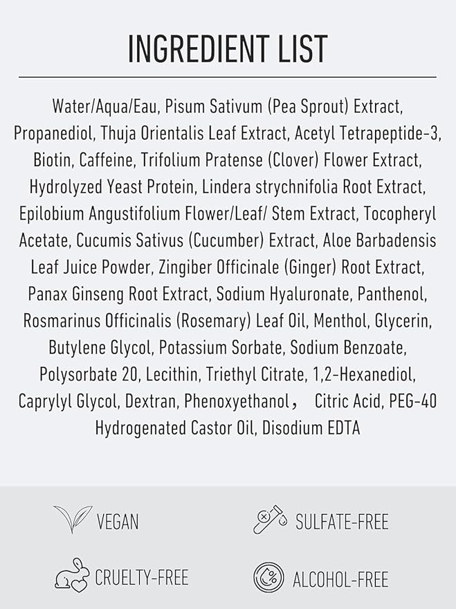 Scalp Serum for Thinning Hair in Men & Women, Clinically Tested Vegan Formula with Peptides & Rosemary Oil, Improves Hair Density and Scalp Health, Non-Greasy No-Rinse 60ml (2.0 Fl Oz)