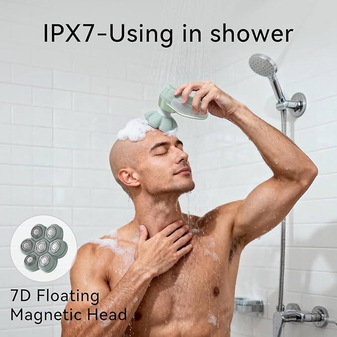 3-in-1 Groomer Shaver for Men, Bald Head Shaver & Beard Trimmer, Men’s Electric Shavers Wet/Dry IPX7 Waterproof, 120-Min USB Rechargeable Razor for Face & Body, Ideal Grooming Gift Set for Men