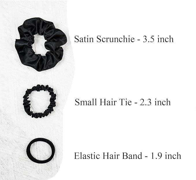 30 Pcs Hair Ties Scrunchies Set for Women - Big Satin Scrunchie for Girls Elastic Hair Bands Soft Small Hair Tie for Thick Thin Hair Ponytail Accessories for Birthday Party Gifts