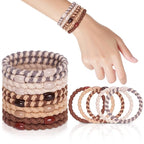 Hair Ties No Damage - 10PCS Ponytail Holders - Elastic Hair Ties for Thick Hair - Braided Hair Bands for Women Girls's Hair (20.Maillard2)