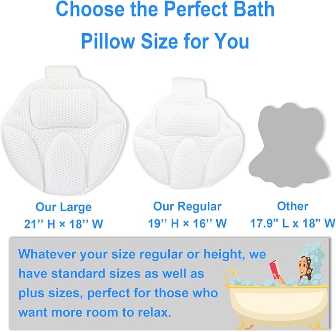 2025 Petal-Shaped Ultra-Comfort Bath tub Pillow for Head,Neck and Backrest,Extra Thick & Soft,Anti-Slip Suction Cups,Fit All Bathtubs,Washable,Luxury Bathroom Accessories,Spa Day Gifts for Women Men