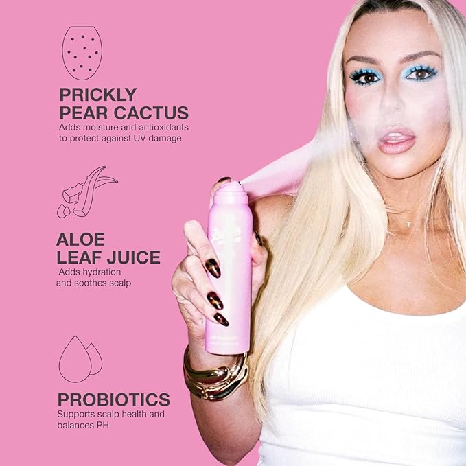 Jeff's Barbershop x Tana Mongeau Dry Shampoo, Clear Dry Shampoo Hair Spray, No White Residue, Talc Free, All Hair Types, 4.1 fl oz