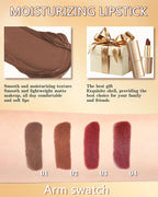 Velvet Matte Lipstick, Ruby Red High Pigmented Lip Tint Stain, Waterproof Long Lasting Cream Lip Gloss, Non-Stick Cup Smooth Tinted Lip Balm, Thanksgiving Lip Professional Makeup Gift for Women-03