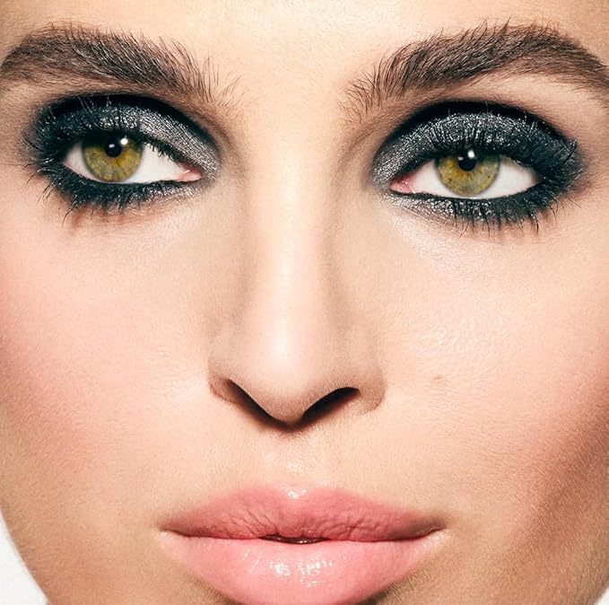 MAKE Beauty Multi-Chromatic Eye Shadow. Metal Reflecting Luminous Foil Finish Creamy, Buildable, Dimensional Long-wear, Crease-proof Powder Eyeshadow, Multichrome Shade - Onyx, Slate Grey