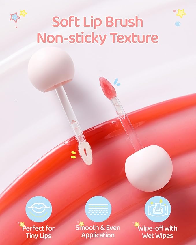 RUNBEN Baby Hydration Lip Oil, 48H Lasting Moisturizing, Clean & Non-toxic, Kids Chapped Lips Care, Fragrance Free（Clear)