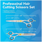 Equinox Professional Razor Edge Hair Cutting/Thinning Scissor Set/2, 6.5"