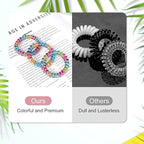 JessLab Spiral Hair Ties for Women, 10-Pack Traceless No-Damage Ponytail Holders, Coils Hair Bands for Girls, Assorted Colors