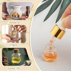 200 Pcs Mini Glass Oil Dropper Bottle Bulk, Clear Essential Small Empty Bottles Sample Containers Perfume Liquid Vials with Cap for Traveling (1 ml,Gold)