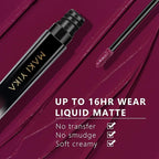 MAKI YIKA Dark Purple Lipstick for Women Color Stay Long Lasting Lipsticks, No Smudge Purple Matte Liquid Lipstick Transferproof Cruelty-Free Lip Color, In Charge
