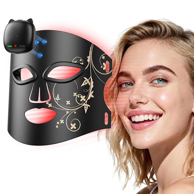 Red Light Therapy for Face – 8 Light Modes with 850nm Near-Infrared, 280 LED Face Mask Light Therapy for Skin Appearance, Fine Lines, Firming Support, FDA Cleared, Cordless Design