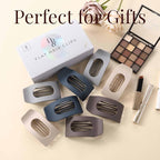 8 Pack Dark Neutral Flat Hair Clips for Women – Large Matte No-Slip Rectangle Claw Clips Thick & Thin Hair in Deep Brown, Navy, and Grey, Strong Hold Square Hair Accessories