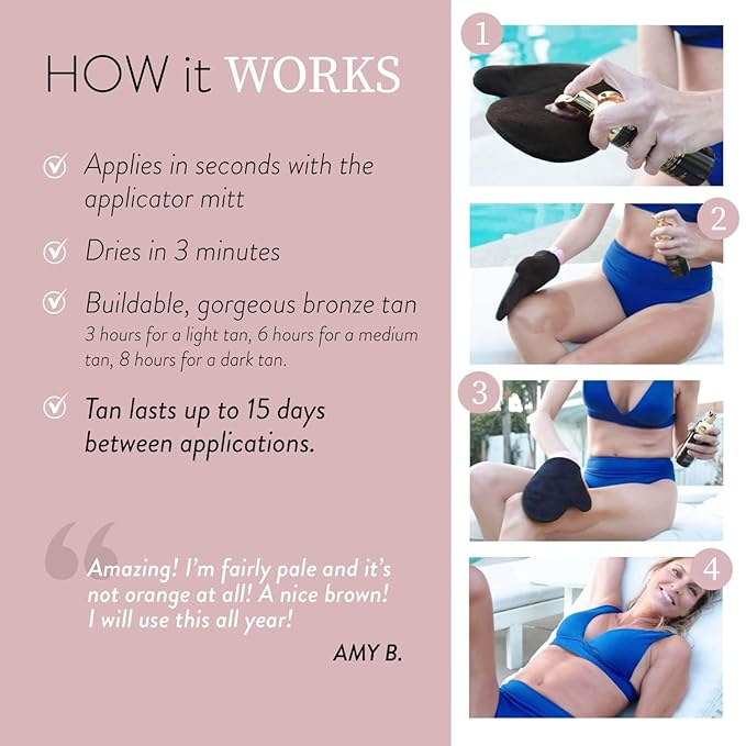 Best Bronze Tinted Self Tanner Kit Mousse with Mitt – Sunless Tanner Foam for Customizable Self Tan, Light to Dark Fake Tan – Vegan Tanning Mousse – Sunless Tanning Foam (5.07 Fl Oz & Mitt)