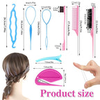 1000Pcs Elastic Clear Hair Bands, Rubber Band Cutter, Topsy Tail Styling Tools, Girls' Christmas Accessories Gift Set