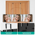 3 Way Mirror for Men & Women - Trifold Self Haircut Mirror, 360° View with Height Adjustable Hooks, Anti-Fog HD Glass for Shaving, Makeup, Braiding, Dye Hair, Travel Friendly Grooming Tool