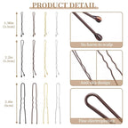 200 Pcs 1.38 Inch Wave-Shaped Bobby Pins Brown Metal Hair Pins Hair Accessories for Women Stylists Hair Sticks Girl