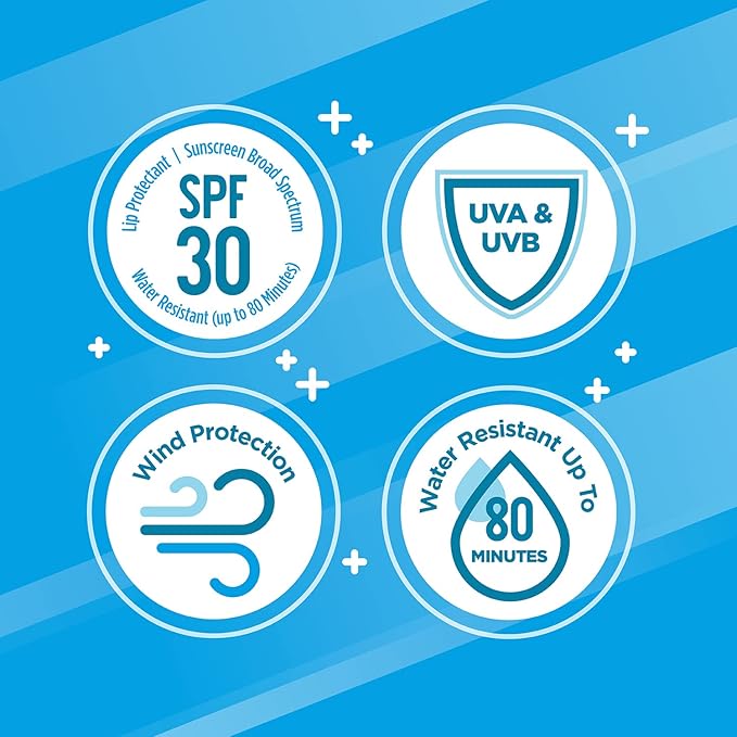 Carmex Weather Guard Moisturizing Lip Balm Stick, SPF 30 Sunscreen Broad Spectrum, 6 Count (6 Packs of 1)