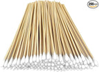 200 PCS Long Wooden Cotton Swabs, Cleaning Cotton Sticks with Wood Handle for Oil Makeup Gun Applicators, Eye Ears Eyeshadow Brush and Remover Tool, Cutips Buds for Baby and Home Accessories