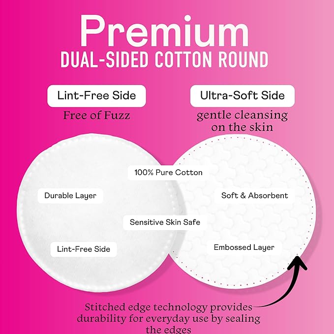 Swisspers Premium Cotton Rounds – 100 Count (Pack of 6) - 100% Pure Cotton - Soft, Absorbent, Hypoallergenic Pads for Makeup Removal, Skincare, Baby Care and Facial Cleansing - Lint Free