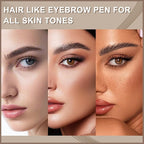 Boobeen 3pcs Waterproof Eyebrow Pen，Dual-Ended Eyeliner Microblading Eyebrow Pencil for Women，Long Lasting Hair-Like Brow Pen with Brow Brush，Dark Brown