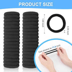 120PCS Black Hair Ties for Women, Seamless Soft Hair Bands Ponytail Holder, Elastics Hair Tie for Thick Thin Hair, No Damage Hairties Hair Accessories