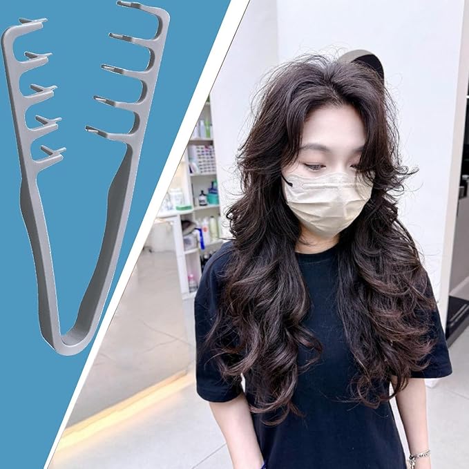 Texture Comb, Volumizing Wide-Tooth Hair Texture Styling Comb, Men's Fluffy Texture Hair Styling Appliances, Grooming Accessory Styling For Women. 2pcs/Grey+Pink