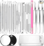 22 Pcs Pimple Popper Tool, Blackhead Remover Acne and Zit Comedone Extractor Kit