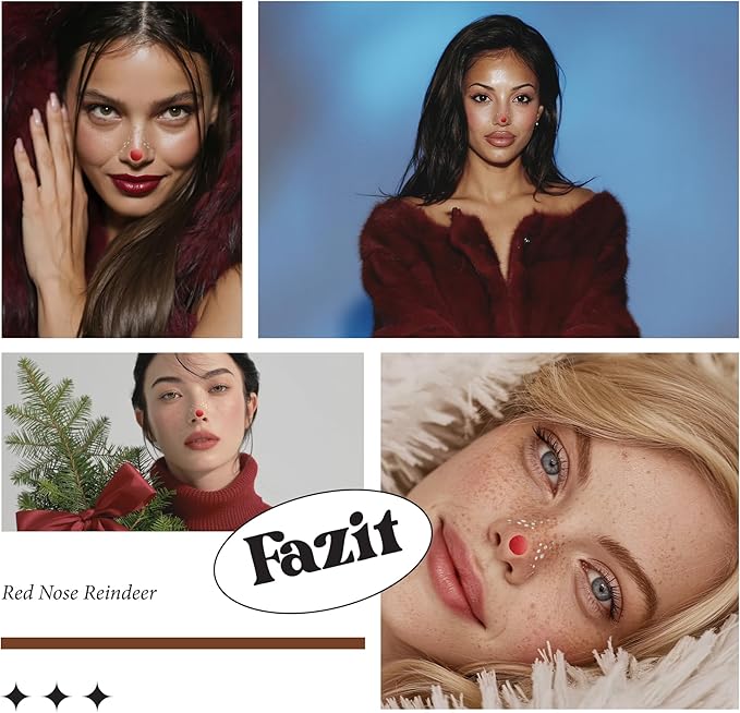 Fazit Makeup Patches - Red Nose Speckles - Glow Up Make-Up Patches - Cute Glitter Makeup Accessories for Women - Cosmetic Glitter for Face