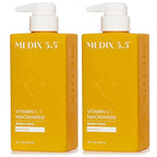 Medix 5.5 Radiant Glow Vitamin C Body Wash W/Niacinamide | Citrus Scented Gentle Body & Face Cleanser For Women, Men, Dry Skin, & Smoother-Looking Skin | Removes Dirt, Oil, & Impurities, 2-Pack