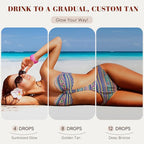 Tanning Drops to Drink - Sunless Tanning Drops To Drink - Bronze Tanning for Face and Body, Promotes Healthy Skin, Suitable for All Skin Types (2pcs)