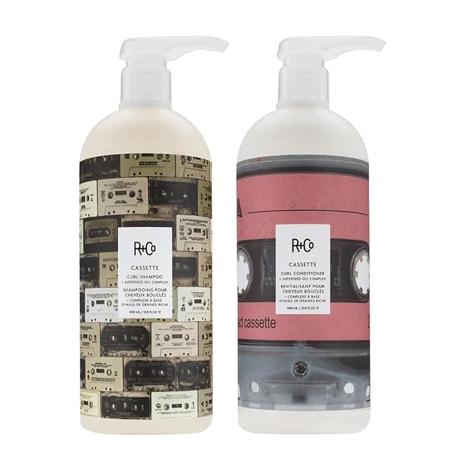 R+Co Cassette Curl Shampoo & Conditioner Set + Superseed Oil Complex | Defines Curls, Tames Frizz & Adds Shine | Vegan + Cruelty-Free | 33.8oz (Pack of 2)