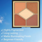 Boobeen 5-Color Eyeshadow Palette, Brown Neutral Tones with Matte Shimmer Glitter Finishes, Long-Lasting Everyday Makeup Palette，Blendable & Pigmented,Travel-Friendly