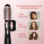 Hair Dryer Brush, 3-in-1 Rotating Round Hot Air Spin Brush Set with 2 Brushes (2" & 1.5"), Negative Ionic Blow Volumizer, 2 Detachable Auto-Rotating Curling Brush, Blow Dryer Brush,Dry as You Style