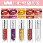 Hydrating Lip Glow Oil Long-Lasting Nourishing Lip Gloss Moisturizing Non-Sticky Plumping Lip Stain Tinted Cherry Oil Lip Care (Lilac)