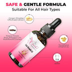 Hair Growth Oil - Ginger Scented, Pink, Unisex Adult, Promotes Thick Long Hair Growth, Suitable For All Hair Types, Vegan & Cruelty-Free