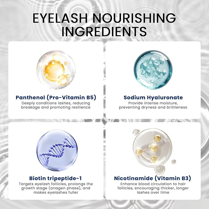 Lash Serum, Eyelash Growth Serum with Advanced Formula, Eyelash Enhancing for Longer Thicker and Fuller Looking Lashes, Vegan & Cruelty-Free for Sensitive Eyes (5mL)