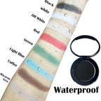 MEICOLY Black Eye Shadow with Mirror,Matte Single Eyeshadow for Halloween Elphaba Makeup,Pressed Powder Eyeshadow Makeup,Matte Shade Eyelid Color Eye Makeup for Women,High Pigment,Long Wear,Waterproof