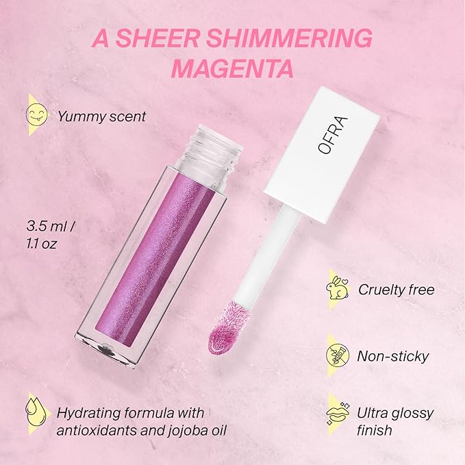 Ofra Lip Gloss - Babydoll | Non Sticky, Ultra-Glossy Lip Gloss | Long Lasting Formula for a Smooth, Hydrated Finish | 3.5ml/1.1oz