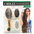 CRISAN Everlasting Hair Brush, Hand Carved Oak Wood and Resin Handle, 3 Interchangeable Bristles - Mixed, Boar, and Nylon (Emerald)