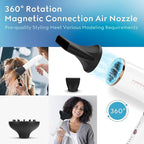 Hair Blow Dryer with Diffuser, IG INGLAM Professional High Speed Brushless Motor Negative Ion Low Noise Constant Temperature, 3 Heat Settings 3 Speeds and Cool Shot Brutton Powerful Ionic Hair Dryer