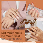 modelones Glitter Nail Polish Set 6 Colors Gold Brown Silver Pink Nude Fall Winter Shimmer Pearl Quick Dry Kit Manicure DIY Nails Art Salon Home Gifts For Women Girls