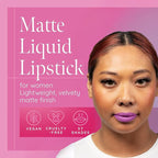 Aromi Matte Liquid Lipstick | Lilac Lip Color for Women, Long-lasting, Bright Purple Pink Shade, Vegan (Pink Periwinkle)