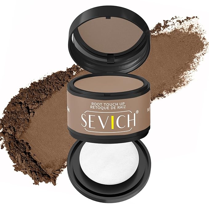 Sevich Hairline Powder - Root Touch Up Instantly Hair Color for Thinning Gray Coverage - Bald Spot Concealing Hair Powder for Women & Men - 48Hour Waterproof & Sweatproof - Light Brown
