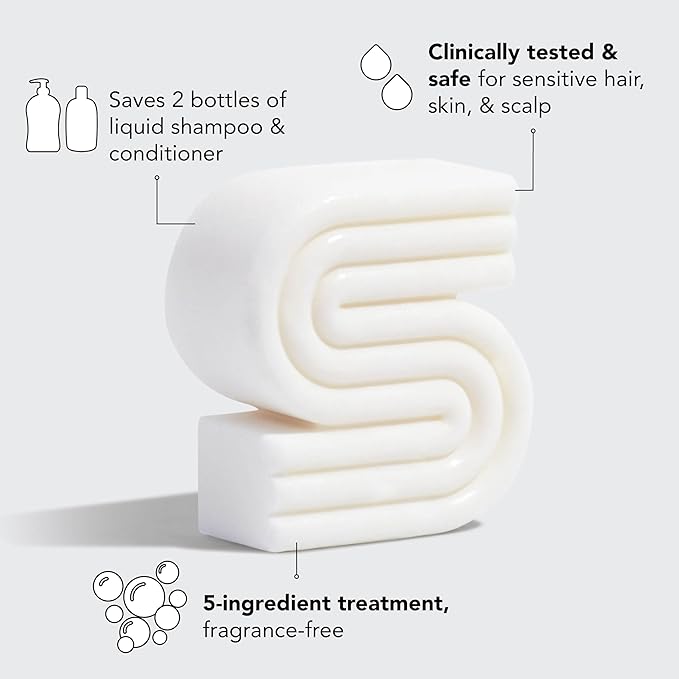 Kitsch 2-in-1 Shampoo Bar and Body Wash - Ultra Sensitive, Vegan & Natural, 5-Ingredient Formula Bar Soap for Hair & Body - Scent-Free, Paraben-Free - For Sensitive Scalp & Skin - 3.2 oz