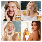 33 Pcs Honey & Almond Skin Care for Women, Spa Bath & Body Gift Set, Face Sheet Mask, Hydrogel Mask, Lip Gloss, Cosmetic Bag, Face Serum, Necklace, Cleanser, Valentine's Day, Anniversary, Birthday