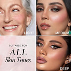 All in One Baked Makeup Palette wiht Bronzer, Highlighter, Blush and Eyeshadow, Highly Pigmented, Long Lasting Travel Compact, Baking Makeup Palette Gift for Women