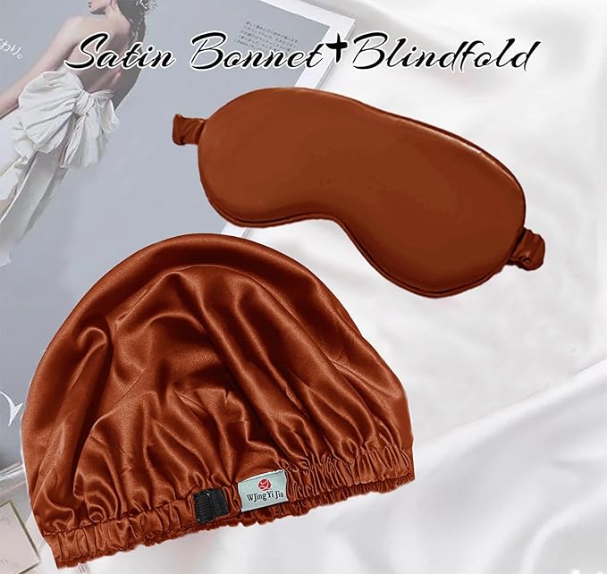 2Pcs Hair Bonnets For Sleeping Satin Bonnet Silk Bonnets For Women Silky Night Caps Womens Curly Hair Sleep Cap