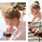 Satin Silk Hair Ties Small Scrunchies for Women Girls Ponytail Holders 20 Pcs Mini Bulk Scrunchies Elastic Hair Bands for Thick Curly Hair Pony Tails Hair Ties