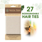 BIODEGRADABLE Elastic Hair Ties for Women & Men - Organic No Crease Blonde Hair Tie Ponytail Holders and Hairties for Buns - Plastic Free Hairbands for Women and Mens Hair - 5mm (27 count)