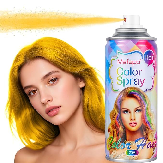 Christmas Blonde Hair Spray, Gold Temporary Hair Color Spray for Kids Women Men,Washable Yellow Hair Spray，Natural Gold Hair Color Wax With Non Damaging for Party, Makeup, Cosplay (Blonde 120ML)