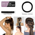 100PCS Black Hair Ties for Women, Seamless Cotton Hair Bands, No Crease No Damage Hair Tie for Thick Thin Hair, Soft Ponytail Holders Hair Accessories for Girls, Chirstmas Gifts